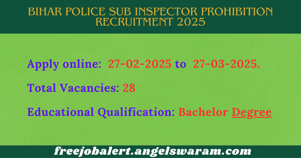 Bihar Police Sub Inspector Prohibition Recruitment 2025